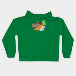 Hungry Bunnies and Carrot Kids Hoodie